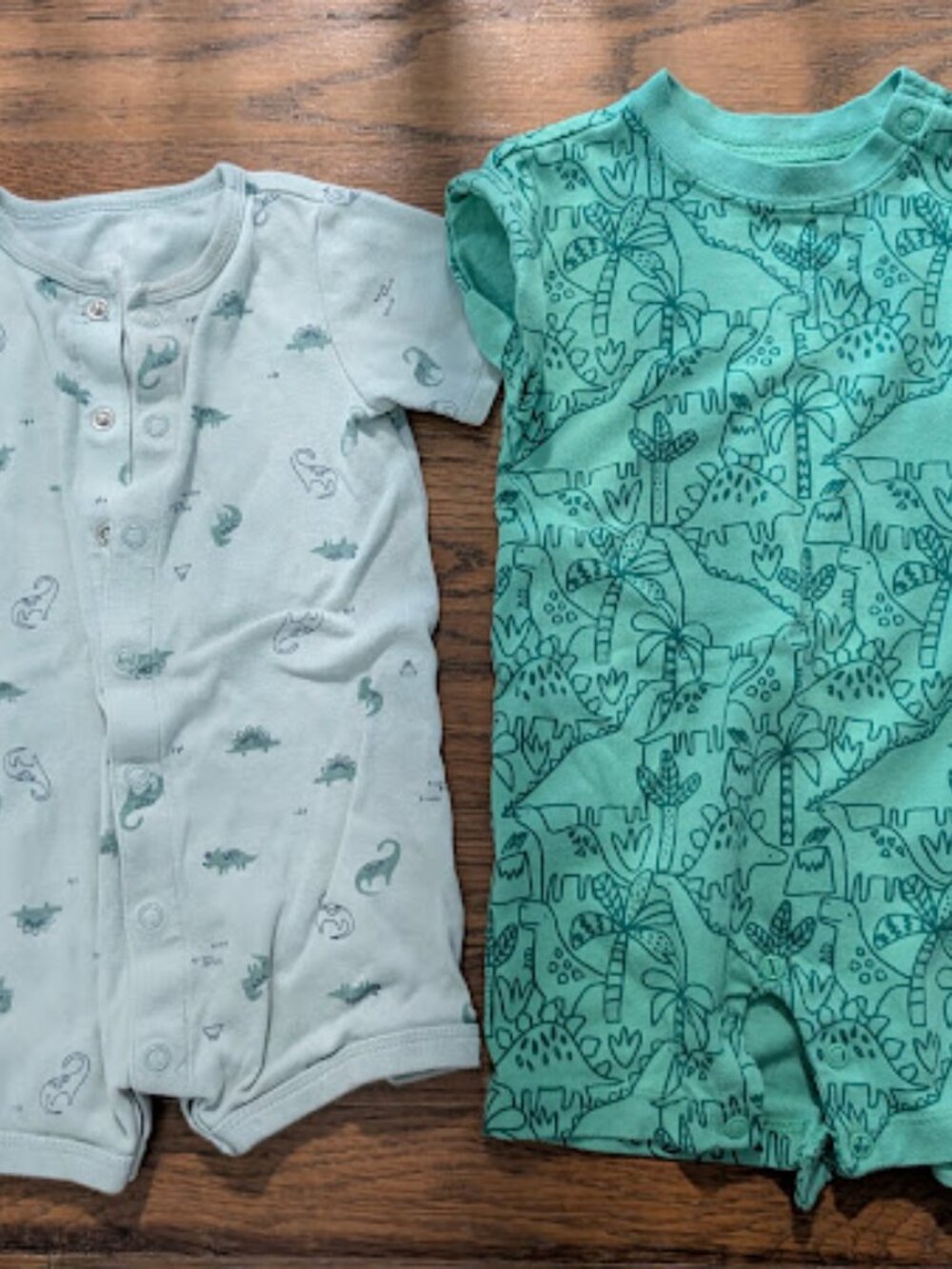 Set of 2 Dinosaur Rompers for Boys 12M